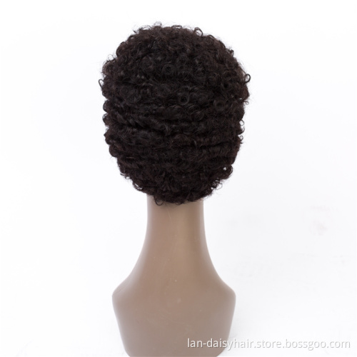 Factory Stock Supply Afro Kinky Curly Wigs For Black Women  100% Human Hair Short Wigs